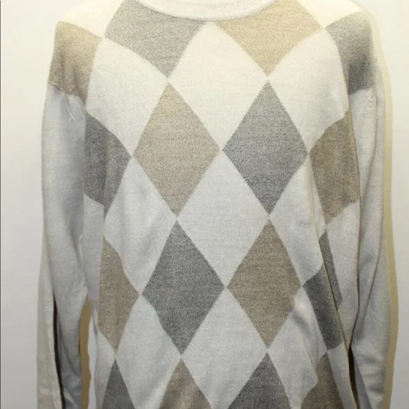 Classic Dockers Men Sweaters Brown Argyle XL Crew Neck Layering Cold - Picture 8 of 12